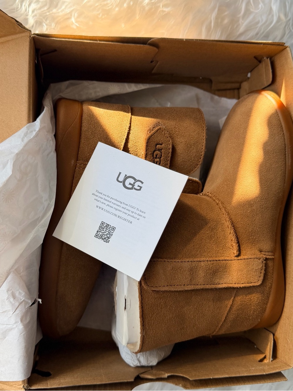 UGG Men's Chestnut Tan Suede Slip-On Boots